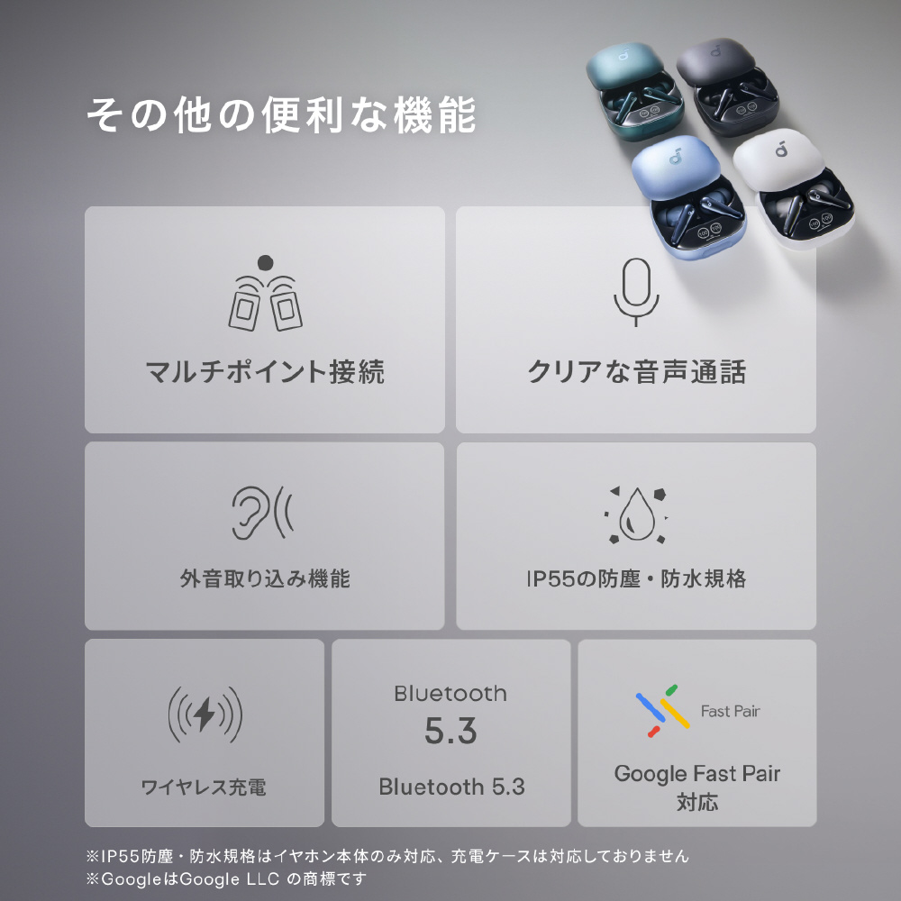 完全ワイヤレスイヤホン Anker Soundcore Liberty 4 Pro ミッドナイト