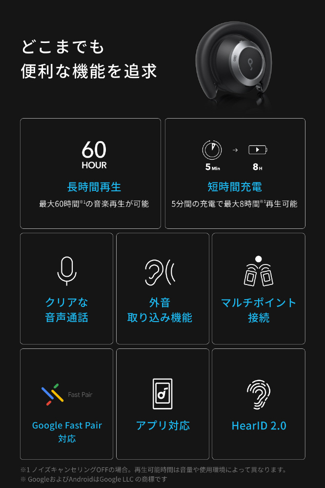 ブルートゥースヘッドホン Anker Soundcore Space One Pro