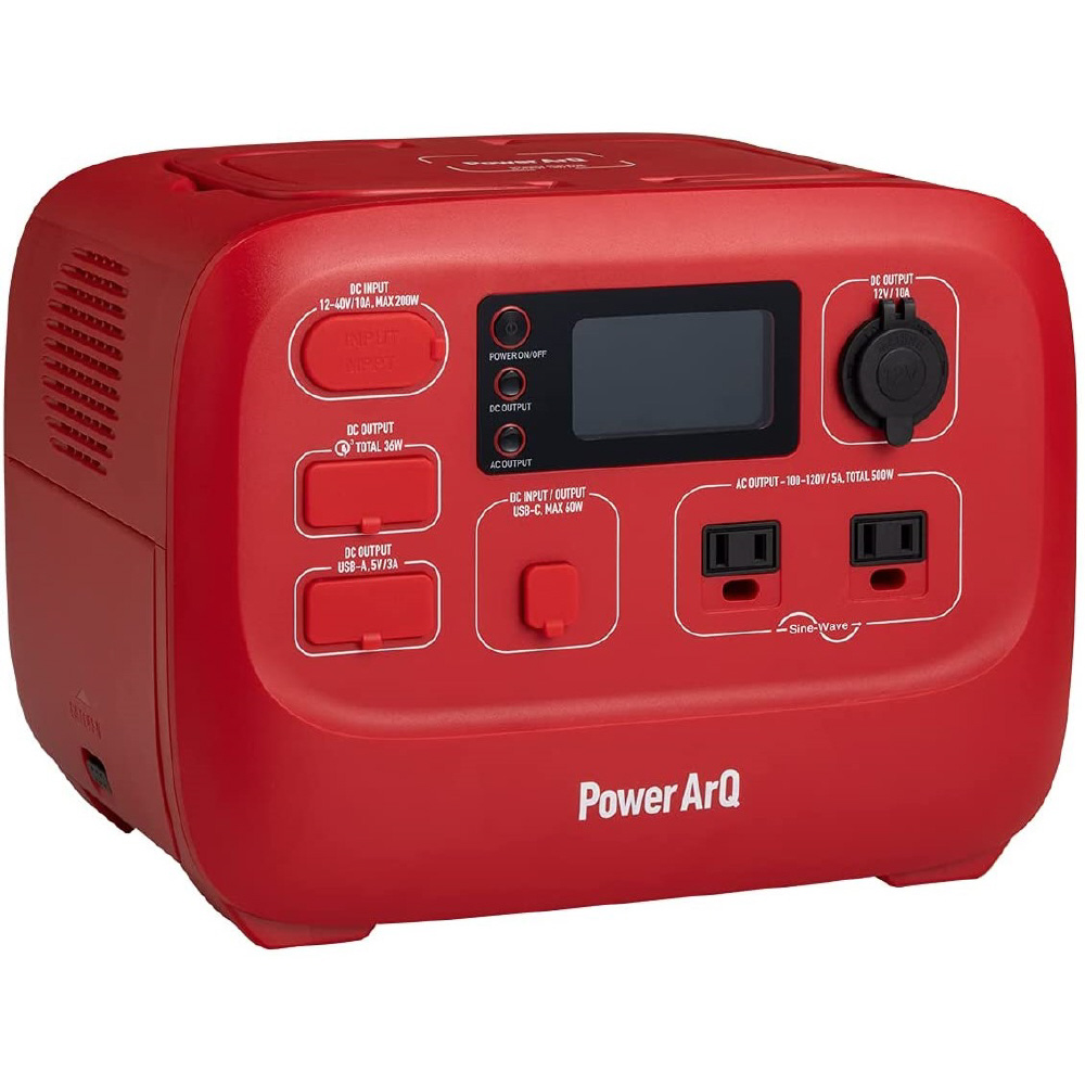 バッテリー交換式 ポータブル電源 PowerArQ 555Wh 蓄電池 大容量 ポータブルバッテリー パワーアーク （レッド）  PA50-RD｜の通販はソフマップ[sofmap]