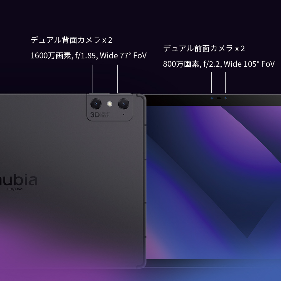 nubia Pad 3D LPD-20W 裸眼3Dタブレット 3D変換[解像度：2560×1600 /Wi-Fiモデル /ストレージ：128GB]  【sof001】