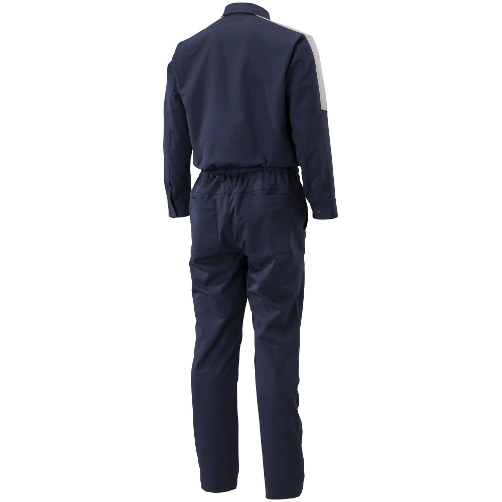 つなぎ（通年向け） [ユニセックス] S 14：ネイビー×ライトグレー
