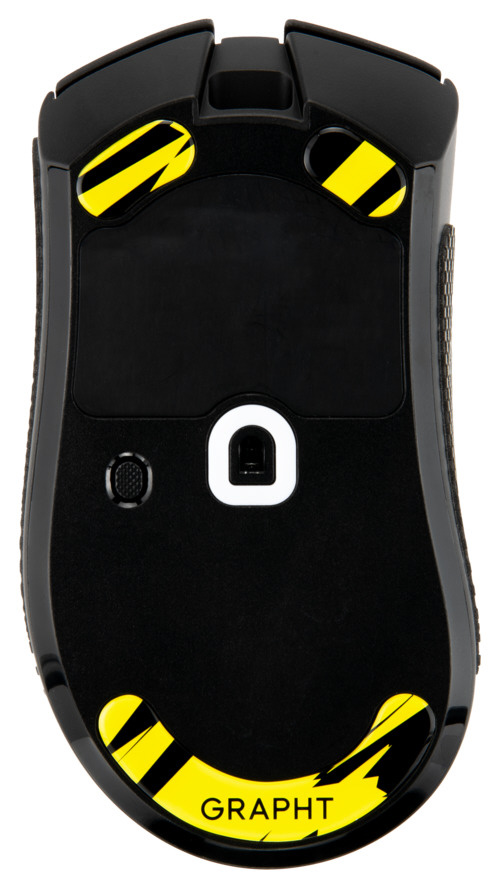 マウスソール〕ガラス [Razer DeathAdder V3シリーズ] イエロー TGR017