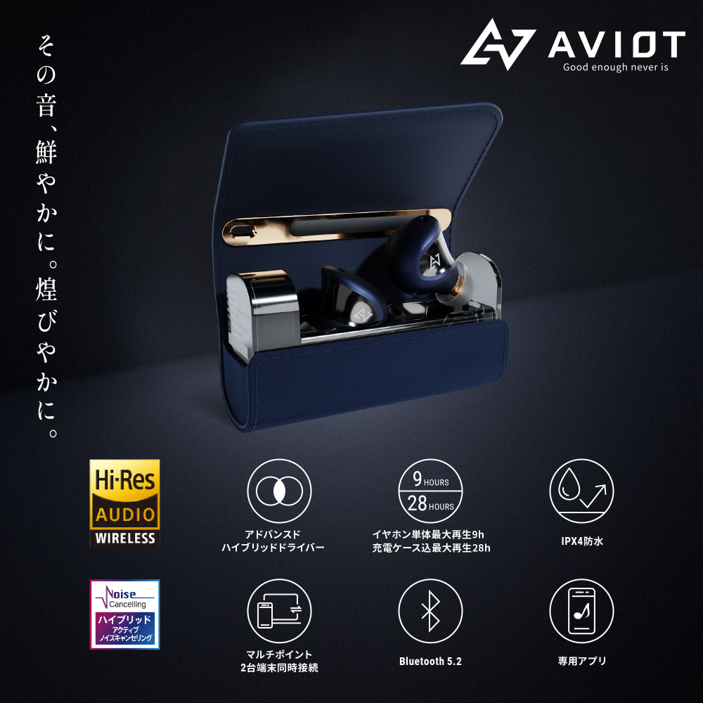 完全ワイヤレスイヤホン ネイビー TE-J1-NV ［ワイヤレス(左右分離