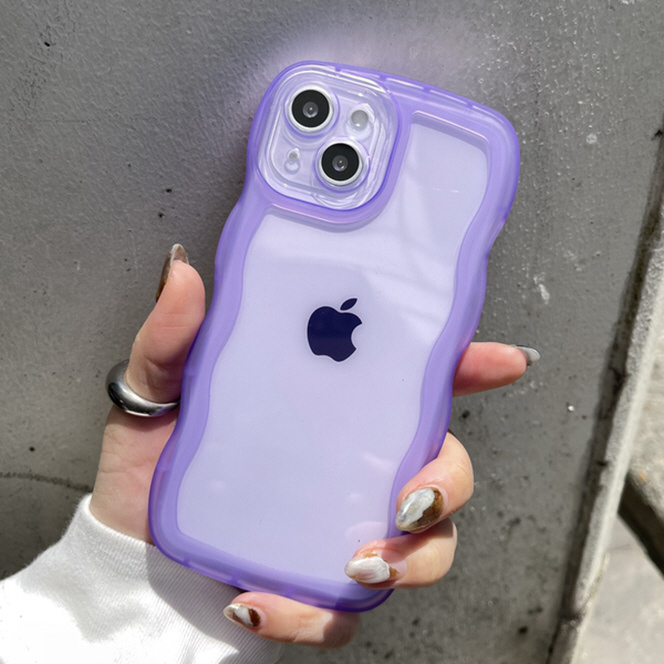 iPhone 15（6.1インチ）クリアなくねくねケース COCO CASE パープル
