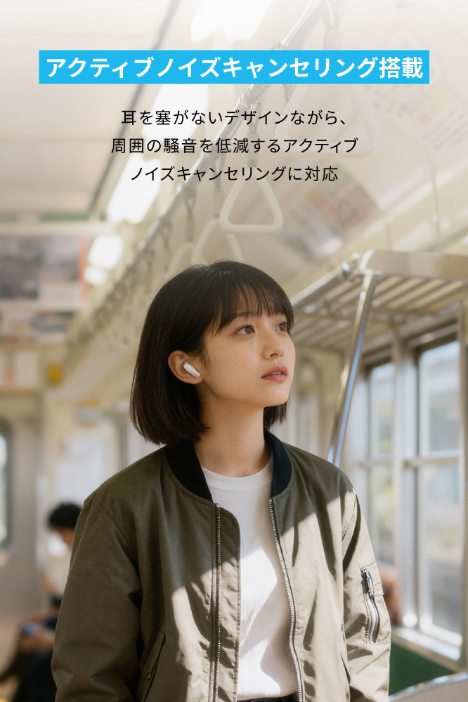 完全ワイヤレスイヤホン Soundcore Liberty Buds パールホワイト