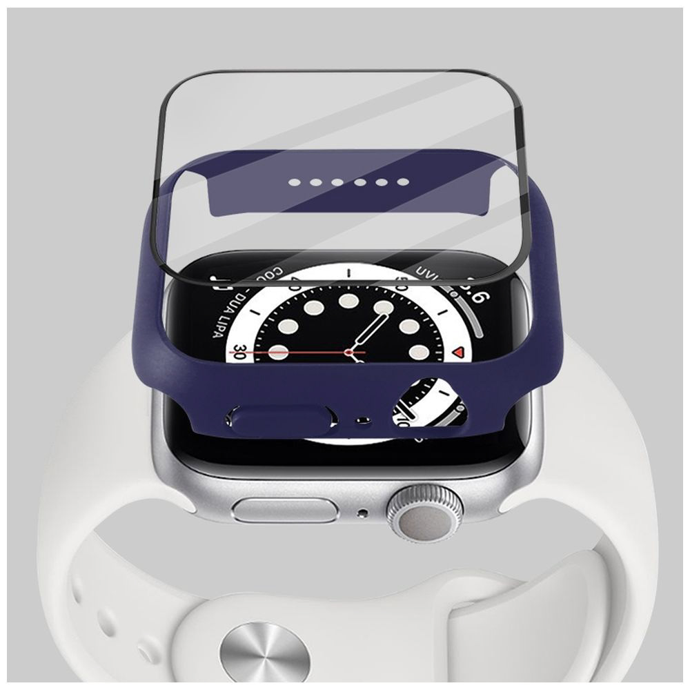 Apple Watch 7 45mm シンプルモノカラー 強化ガラス付カバー＆バンド