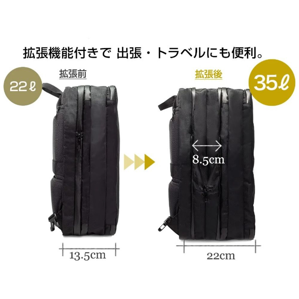 3WAYマルチビジネスリュック［撥水・防汚・防傷素材 + 大容量