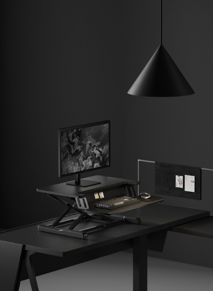 卓上昇降デスク [W650xH435xD615mm] デュアルタイプ ブラック DKS