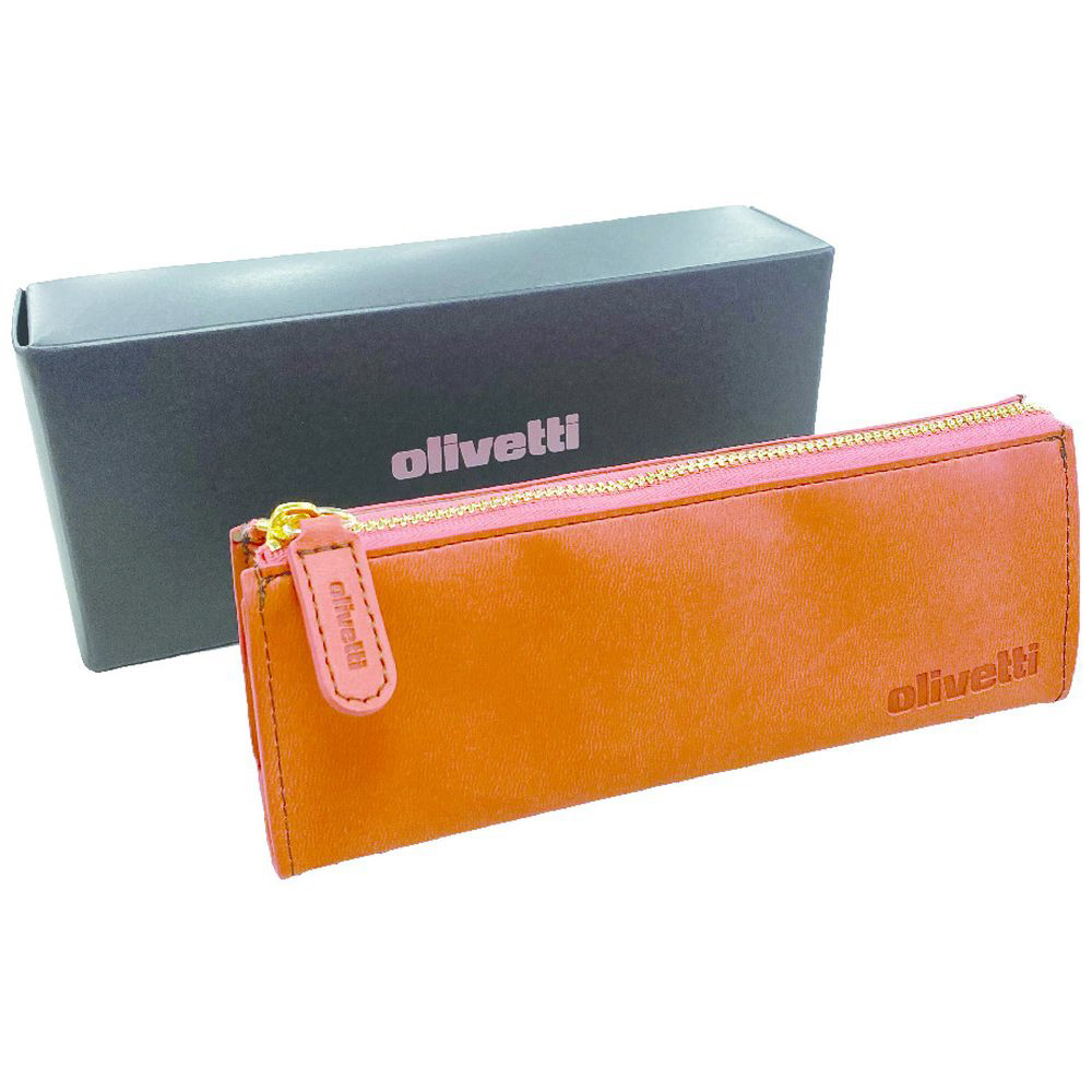 送料無料 オリベッティ Olivetti ペンケース OLIV-PC-O オレンジ 筆箱 おしゃれ
