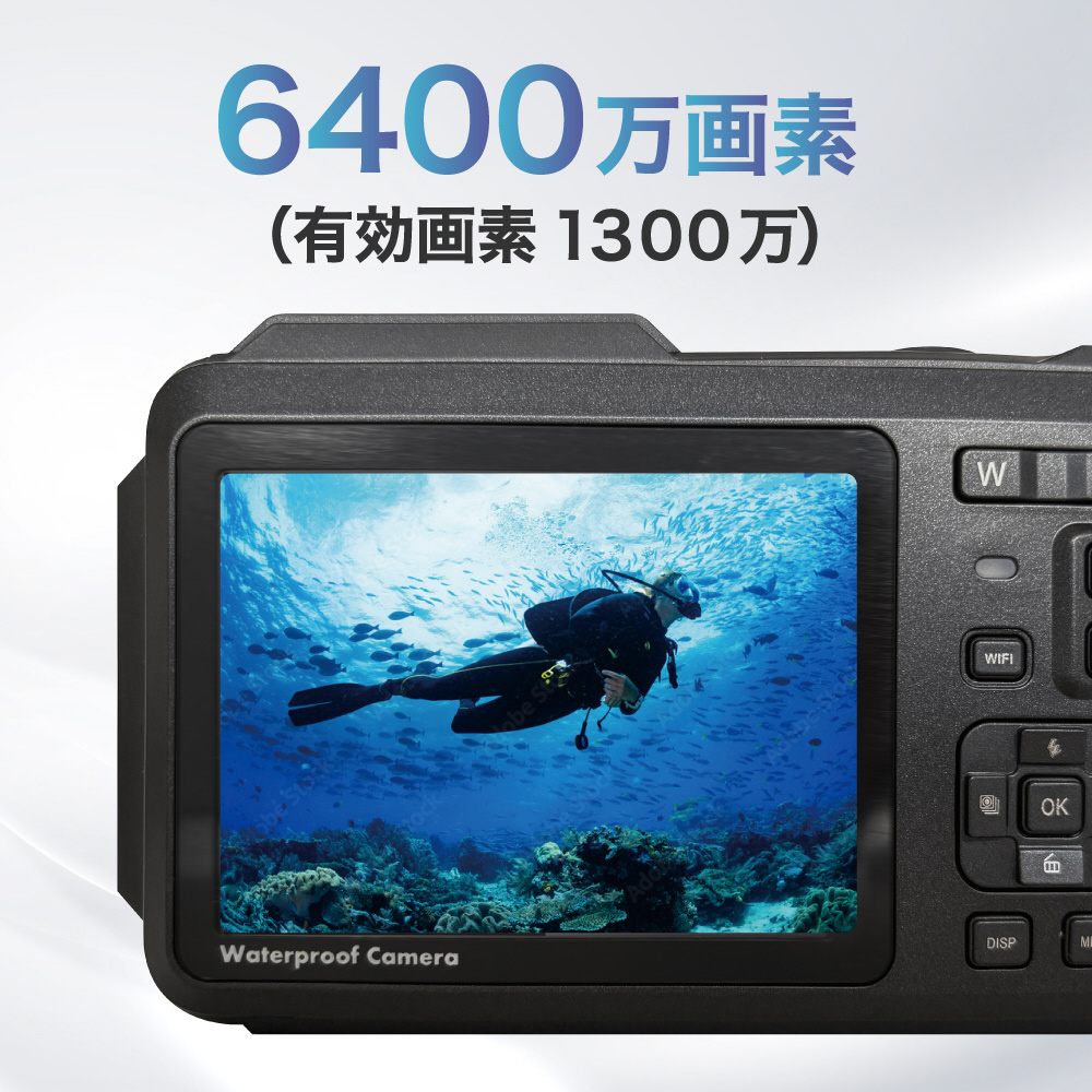 Bluemake 防水コンパクトデジタルカメラ ブラック TT-WD1300B