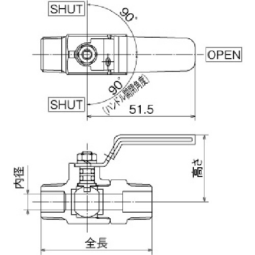 オンダ製作所F型ボールバルブ（レギュラーボール） Rcねじ×Rcねじ F-80