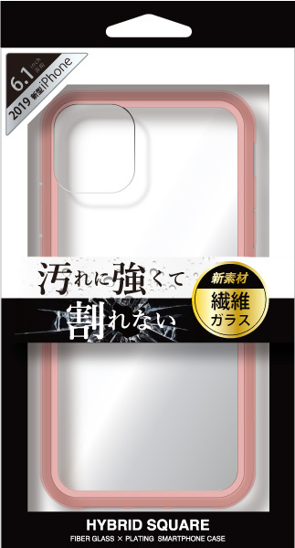 iPhone 11 6.1インチ 専用背面型繊維ガラスケース HYBRID SQUARE Clear