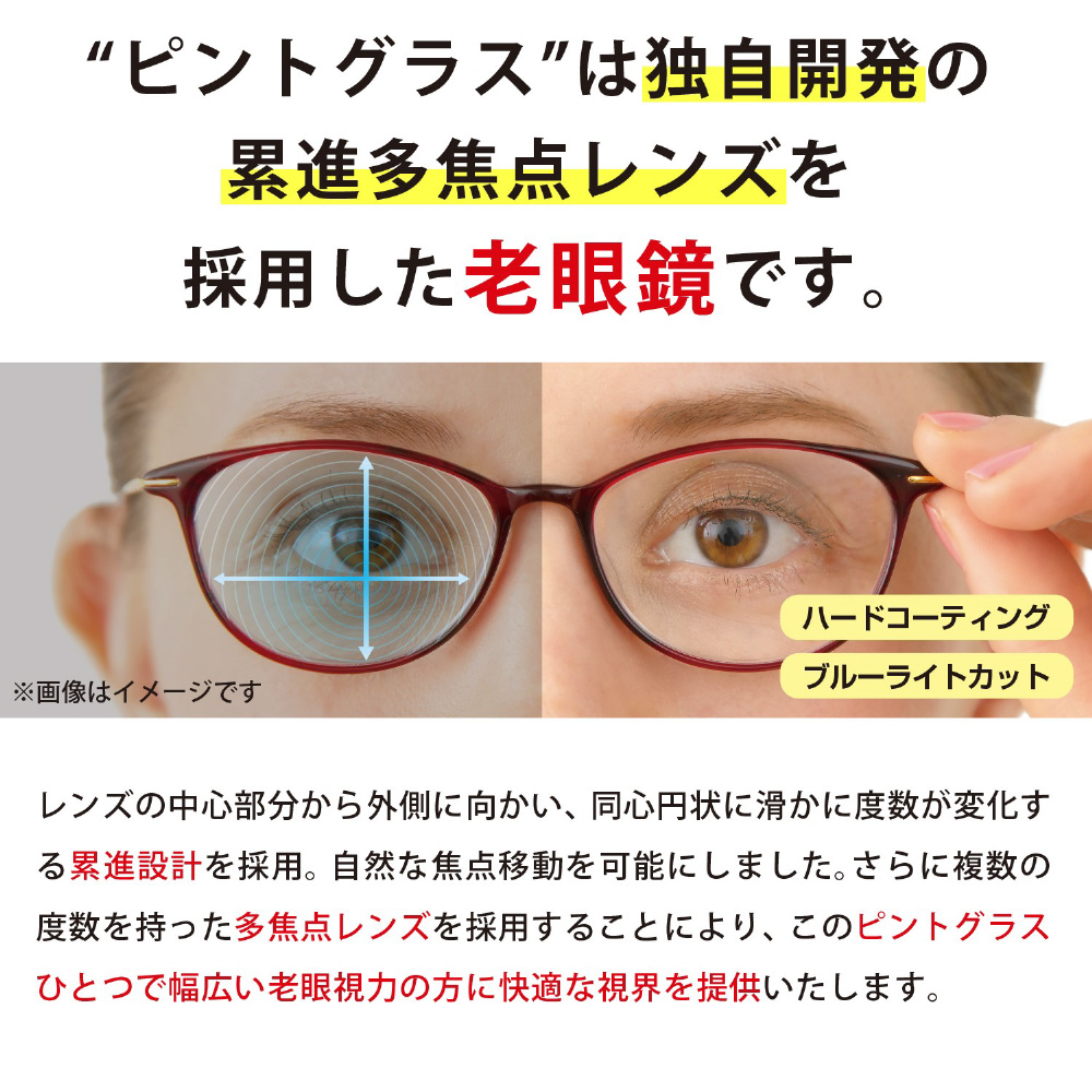 ピントグラス 新品・未使用 中度レンズ 老眼鏡 PG-707-BK/T ピント