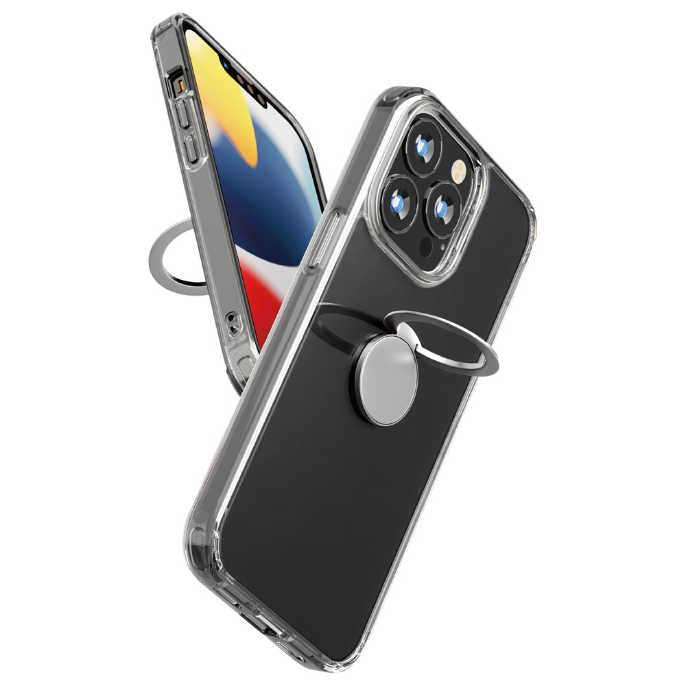 iPhone 13 Pro 対応 6.1inch 3眼 リング付 抗菌ハイブリッドケース