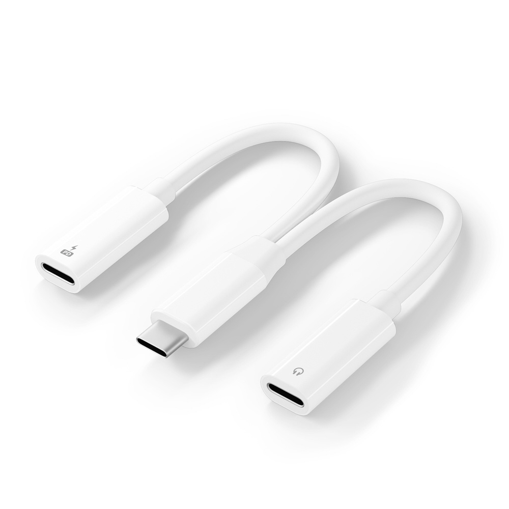 USB-C充電ポート付 USB-C to USB-C イヤホン変換アダプタ Premium