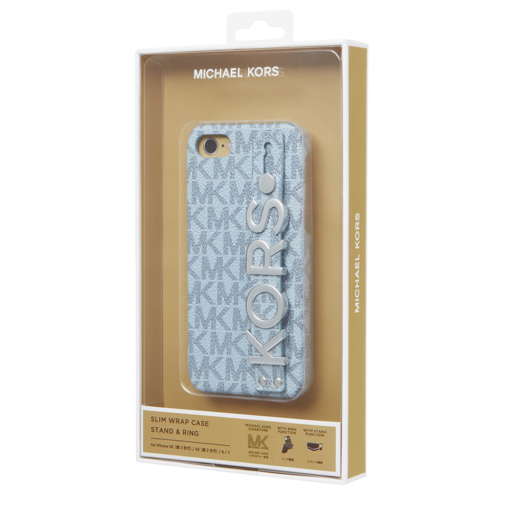 MICHAEL KORS Slim Wrap Case Stand  Ring for iPhone SE （第3世代）/iPhone SE  （第2世代） Pale Blue Admiral ]｜の通販はソフマップ[sofmap]