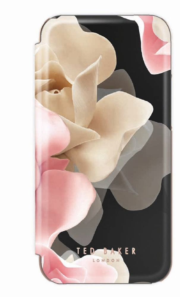Ted Baker - Folio Case for iPhone 13 [ Porcelain Rose Black Rose