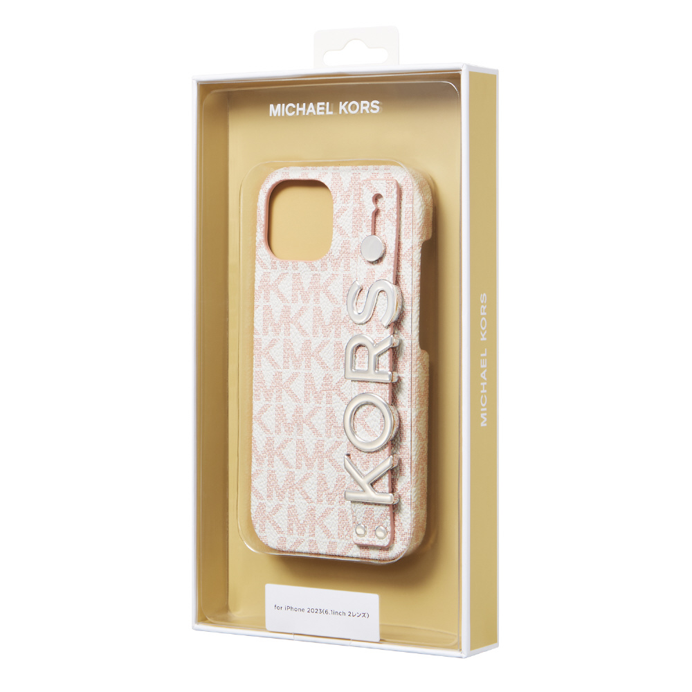 Slim Wrap Case Stand & Ring iPhone 15 MICHAEL KORS Soft Pink