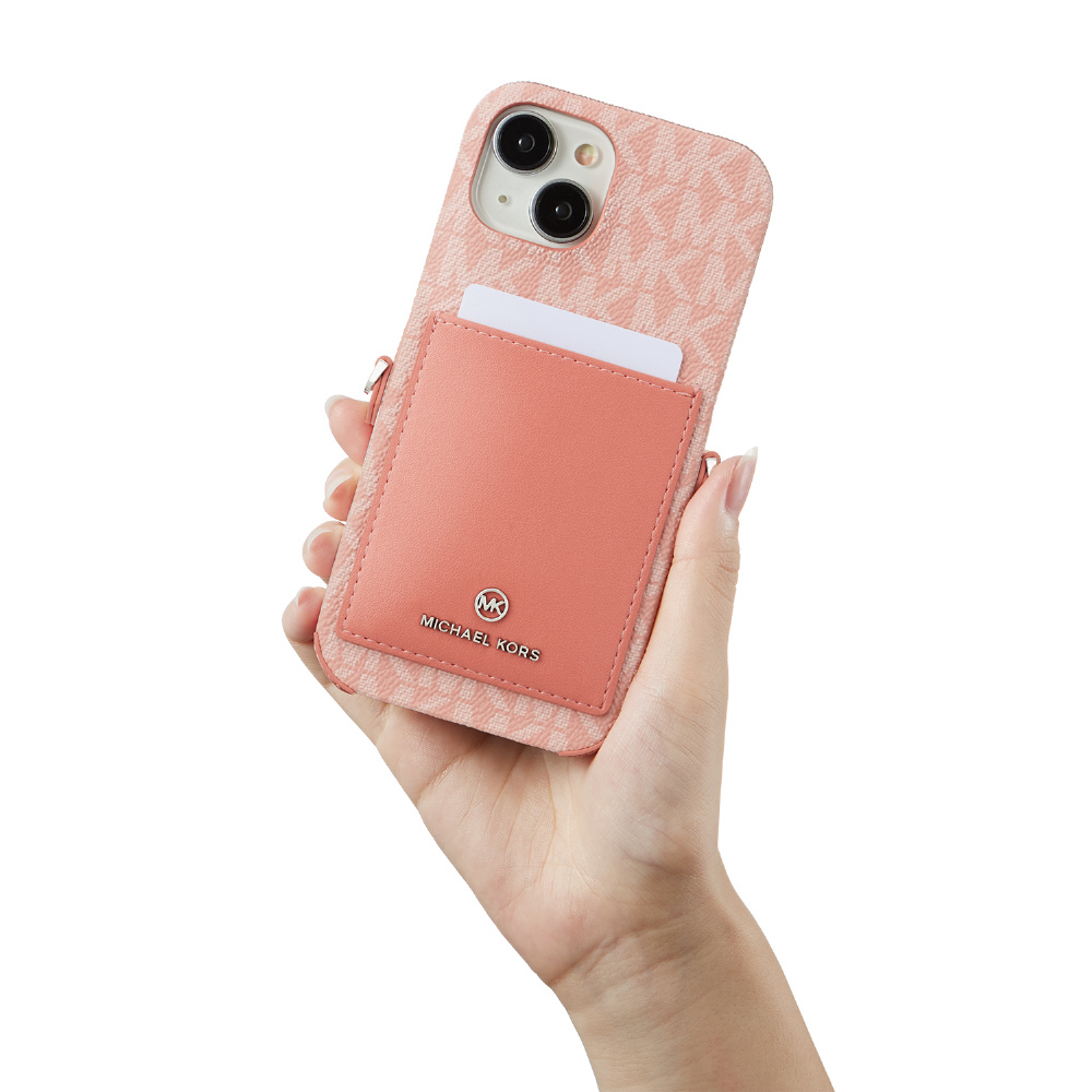 Wrap Case Pocket with Strap iPhone 15 MICHAEL KORS Pink