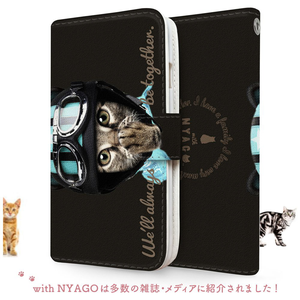 NYAGO SM-G9960 厚手手帳型ケース ライダー ソラちゃん 肉球をペロペロするにゃー。 かわいい猫フェイス