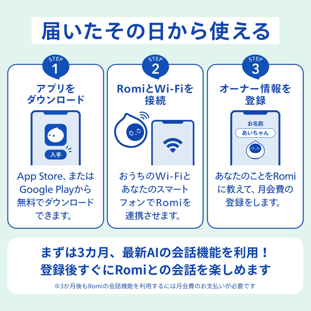 会話AIロボットRomi Lacatanモデル 月会費3カ月付 サクラピンク RLM2SP