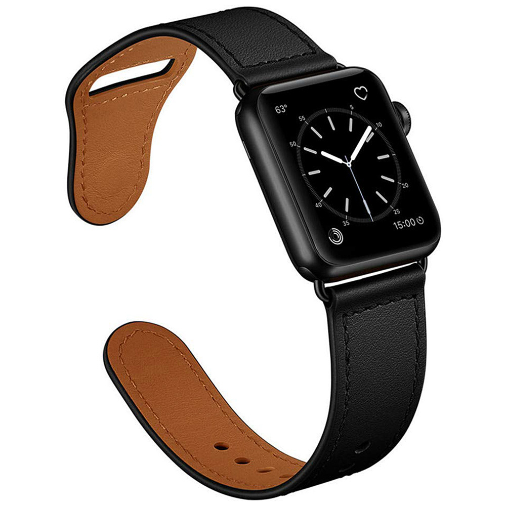 ピンバックル レザー for Apple Watch 42 / 44mm  ブラック PGWPBLW6L-BK