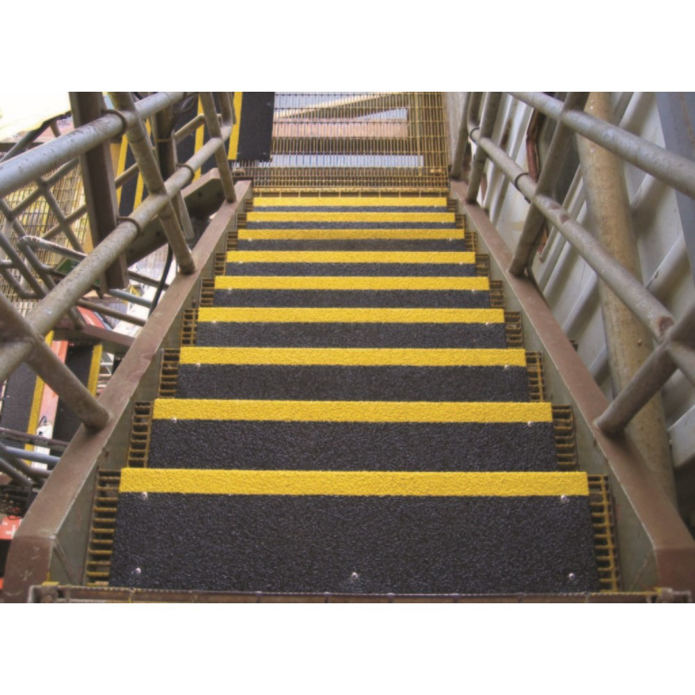 セーフガード　階段用滑り止めカバー　914×225×25mm　黒黄　グレーチング設置用取付ネジ付属 12093-G