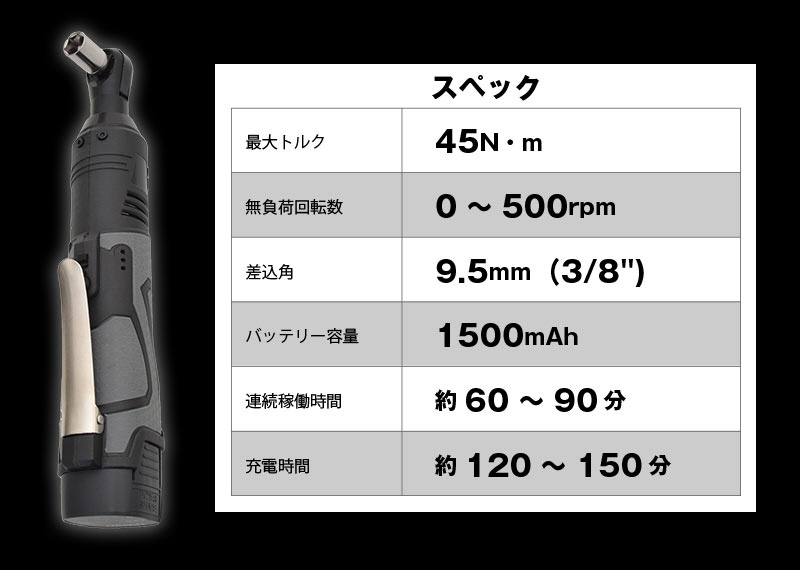 chemsbro.com - エアーラチェットレンチ パームタイプ 差込角3 8