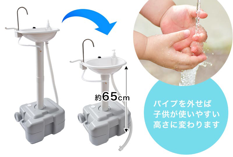 ポータブル小型洗面台「どこでも電動蛇口」 PRBWHACGY｜の通販は