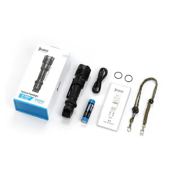 WUBEN T1 2000ルーメン フラッシュライト ［LED /充電式 /防水対応