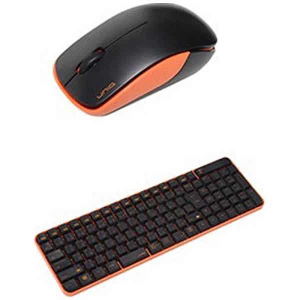 ワイヤレスキーボード［2.4GHz・USB］＆マウス　The Wireless Silent Mouse & Keyboard （ブラック・オレンジ)　MK48367GBO 【864】