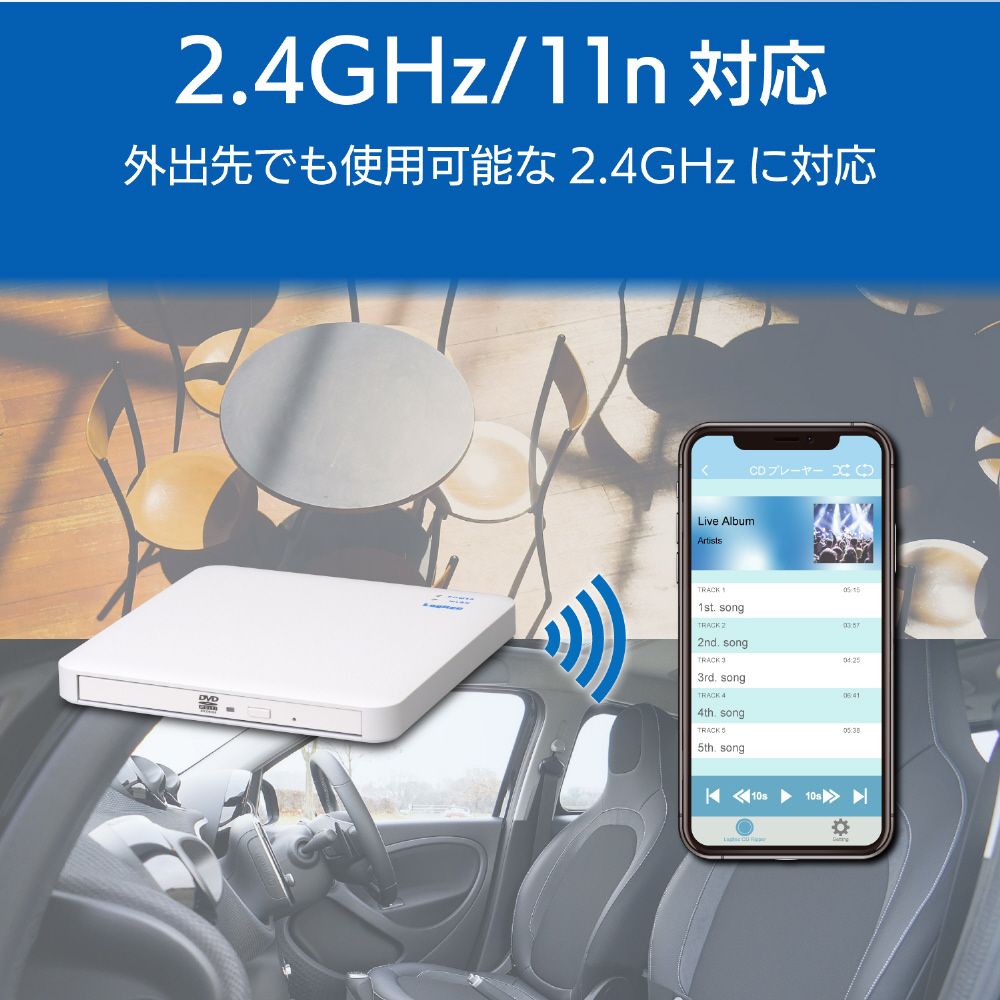 Wifi対応cd録音ドライブ 2 4ghz Ios Android対応 Usb3 0 ホワイト Ldr Ps24gwu3rwh 外付dvdドライブの通販はソフマップ Sofmap