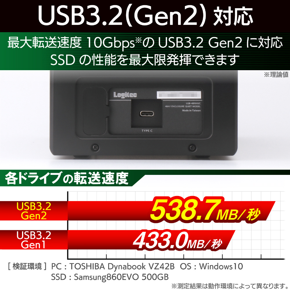LGB-4BNHUC HDD/SSDケース USB-C接続 (Windows11対応/Mac) ブラック ［3.5インチ2.5インチ対応 /SATA  /4台］｜の通販はソフマップ[sofmap]