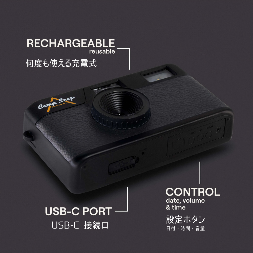 V105 スクリーンレス デジタルカメラ Camp Snap Camera ブラック CS