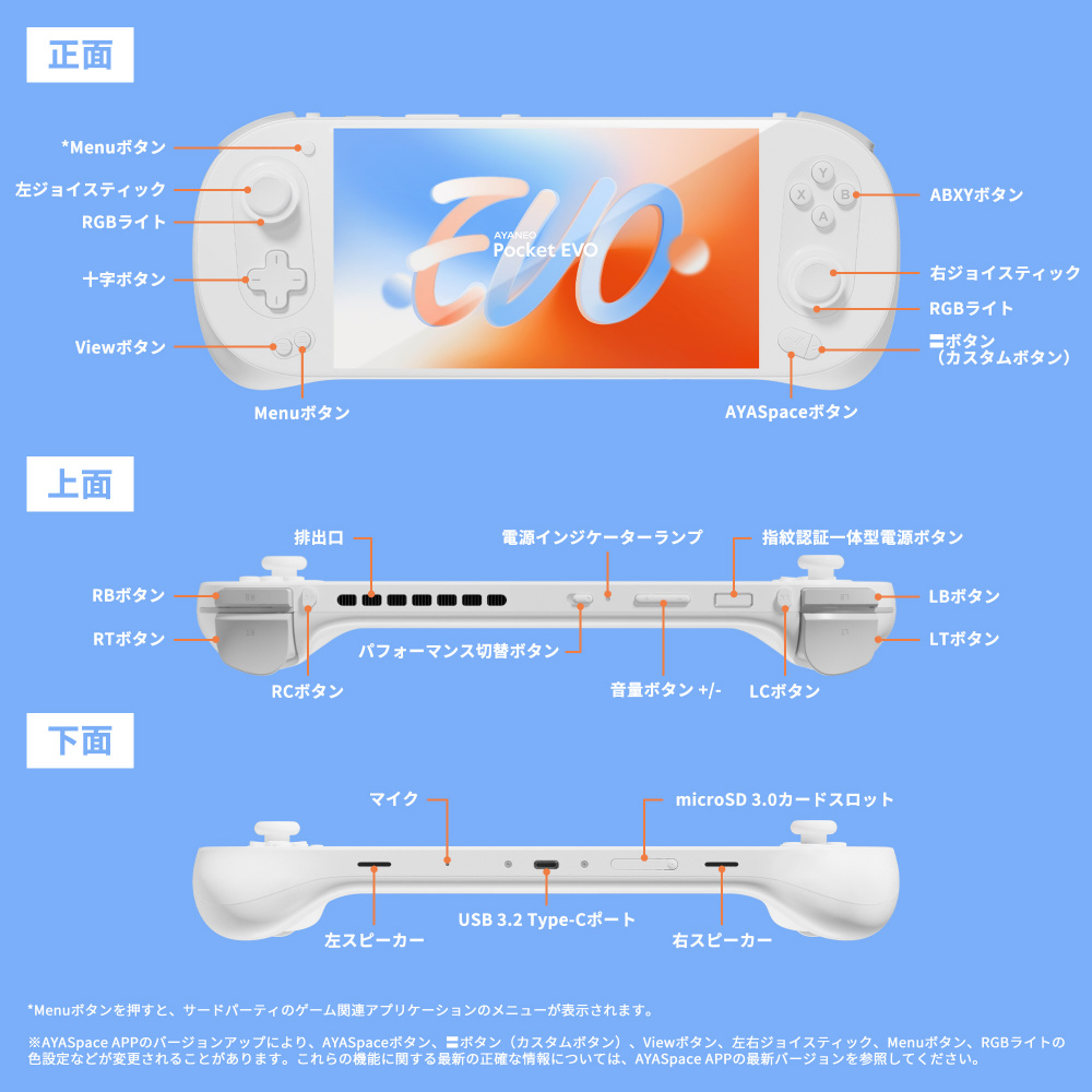AYAPKEVO-16512-SBR ポータブルゲーミングPC AYANEO POCKET EVO [7 
