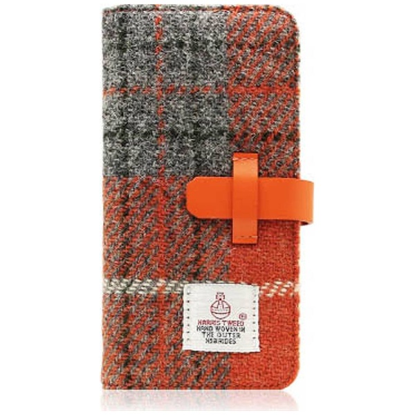 iPhone 7用　Harris Tweed Diary　オレンジ×グレー　SLG Design SD8119i7