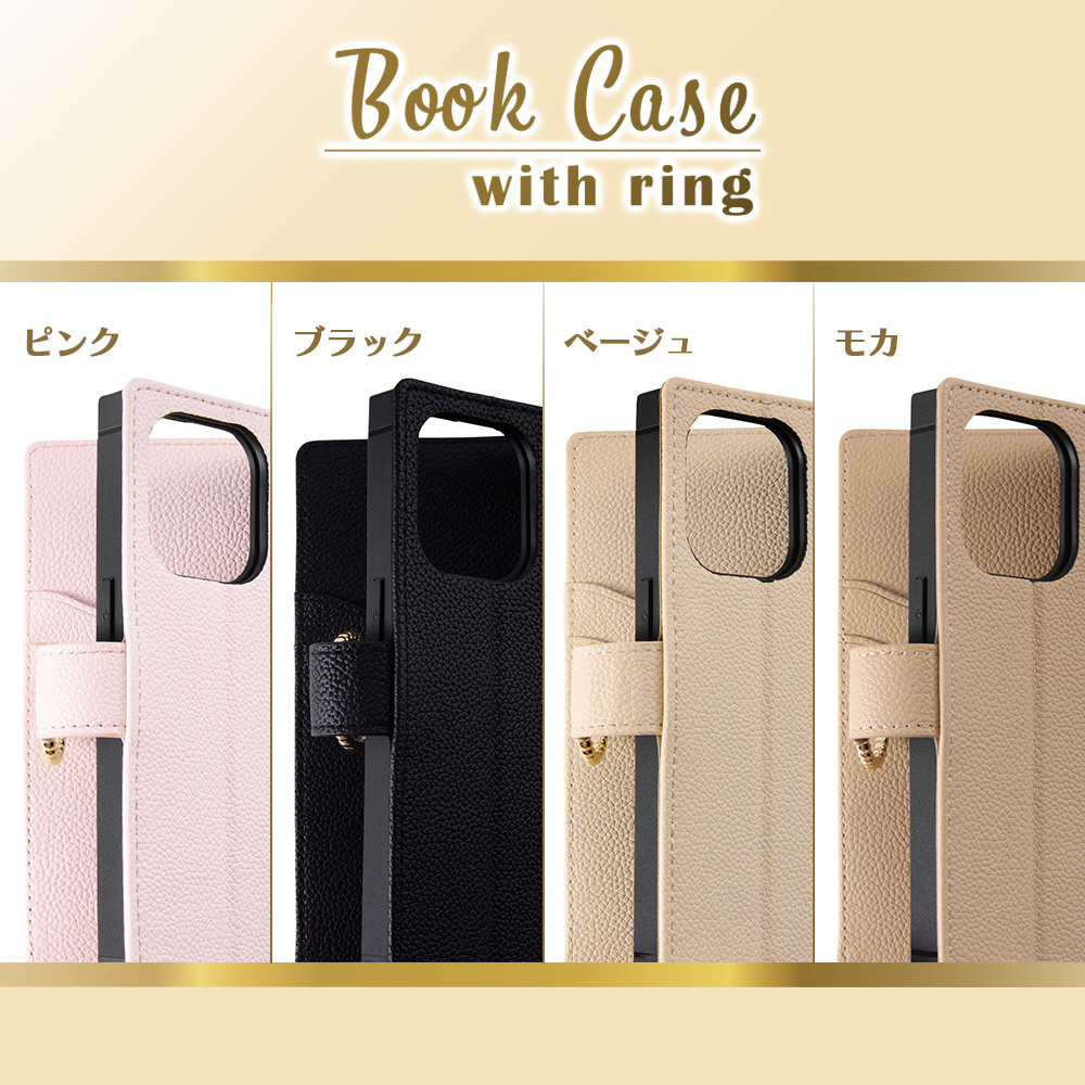 iPhone2022 6.1inch 3眼 耐衝撃 手帳型レザーケース KAKU Ring/ブラック｜の通販はソフマップ[sofmap]