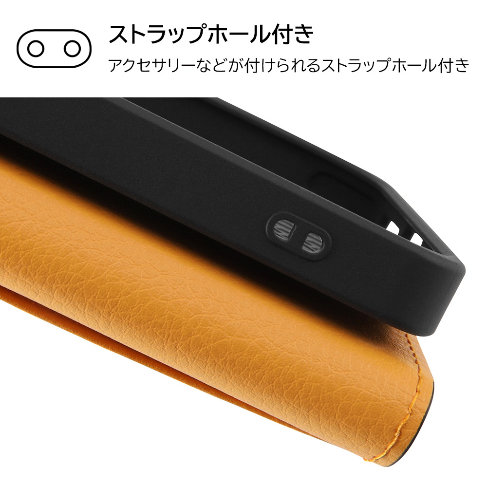 iPhone 14 Pro 耐衝撃 手帳型レザーケース シンプル/ブラック/オレンジ｜の通販はソフマップ[sofmap]