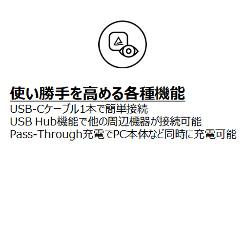 USB-C接続 PCモニター Lenovo L15 モバイル モニター ブラック 