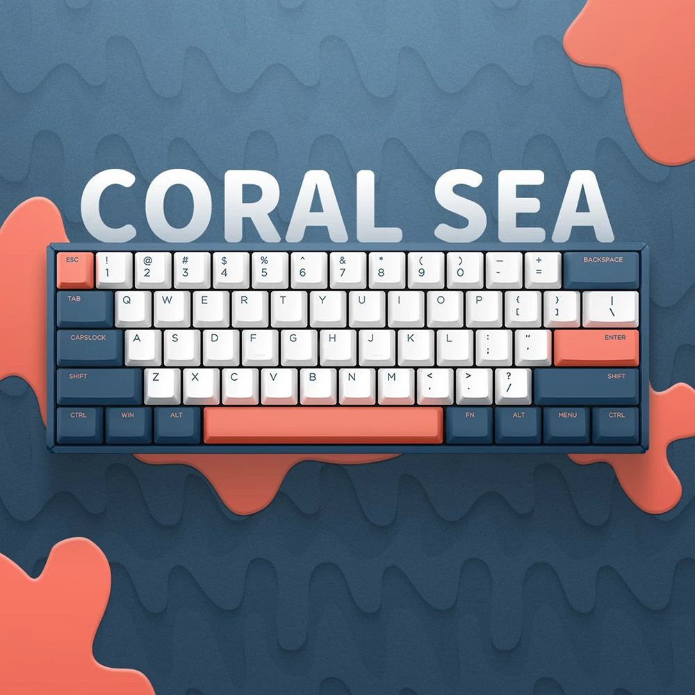 ゲーミングキーボード F60 60%(英語配列) Coral Sea iq-f60-color