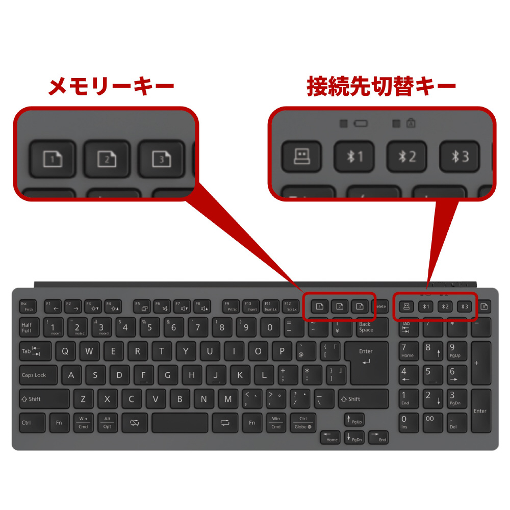 FMV Comfort Keyboard KB800 ブラック FMV-KB800T ［ワイヤレス /Bluetooth・USB］