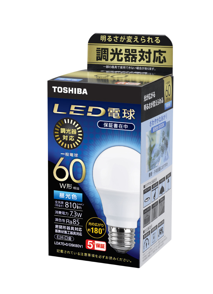 調光断熱対応LED電球E26口金A形60W 昼光色 LDA7D-G/DSK60V1 ［E26 /一般電球形 /60W相当 /昼光色 /1個  /広配光タイプ］｜の通販はソフマップ[sofmap]