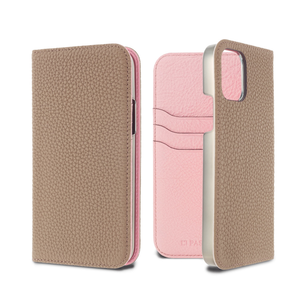 LORNA PASSONI - German Shrunken Calf Folio Case for iPhone 12/12