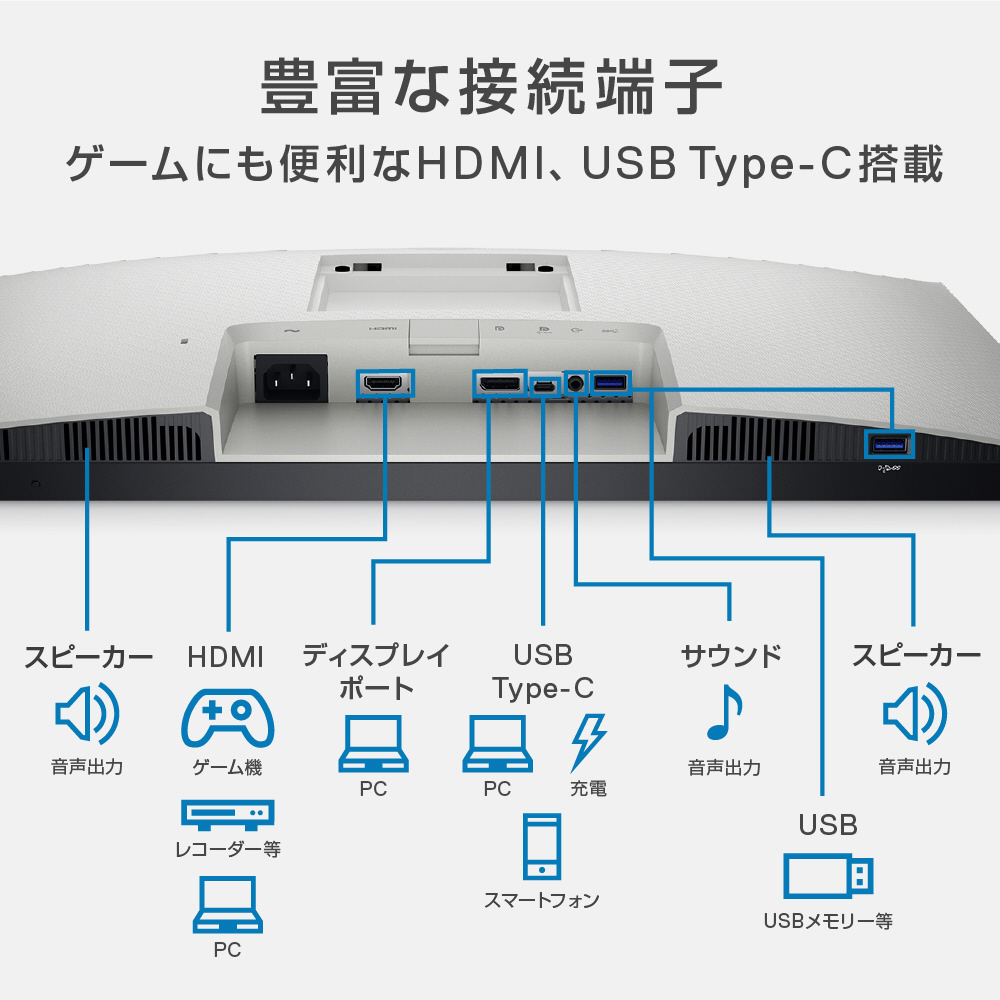 USB-C接続 PCモニター ウェブカメラ搭載 シルバー S2422HZ-R ［23.8型