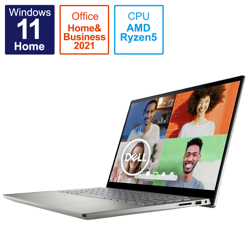 ノートパソコン Inspiron 14 2-in-1 ペブルグリーン MI764CP-CHHBC ［14.0型 /Windows11 Home  /AMD Ryzen 5 /メモリ：8GB /SSD：256GB /Office HomeandBusiness /日本語版キーボード ...