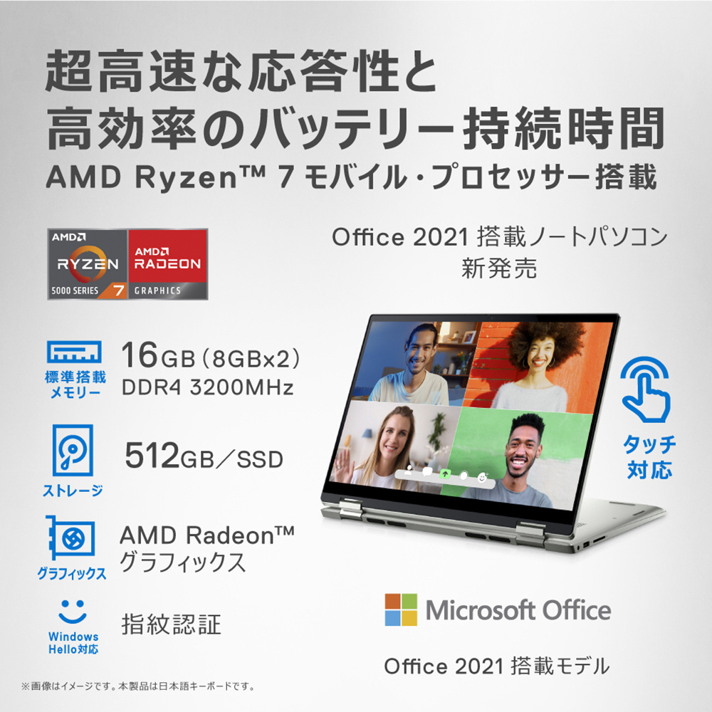 Windows11オフィス付き DELL Inspironノートパソコン AMD ビンディング