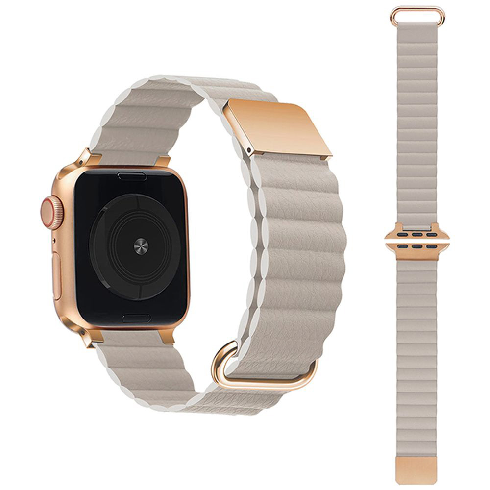 Apple Watch バンド 合皮 42 44 45mm クラシックオレンジ - 時計