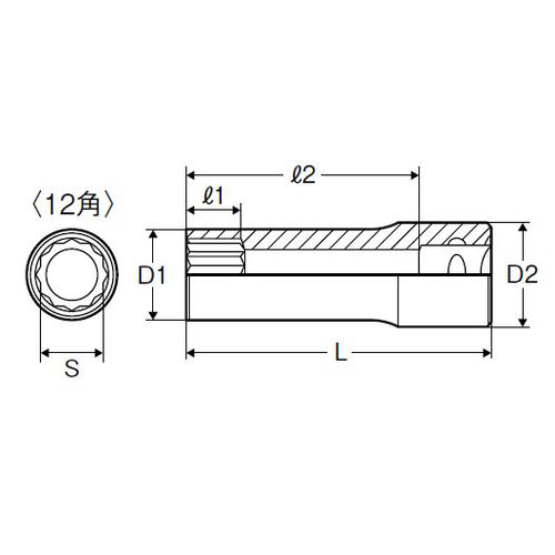 4ML-14 4ML-14 1/2インチ スペアソケット ディープ (12角) 14mm