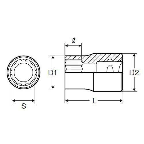 ミトロイ 8/8スペアソケット(12P)54mm 8M-54-