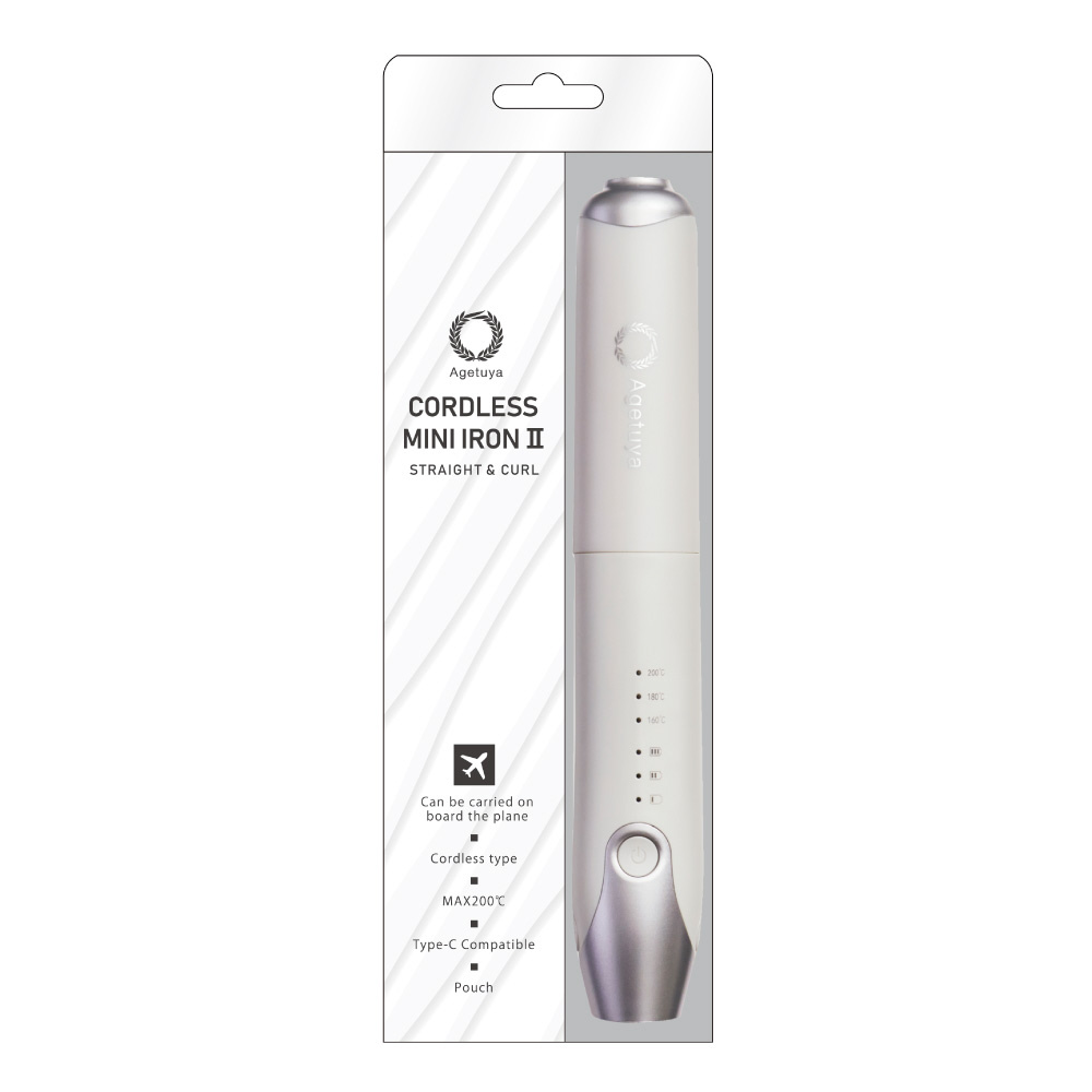 ☆新品未使用☆コードレスミニヘアアイロン(Agetuya AG-0004 WH) Qoo10